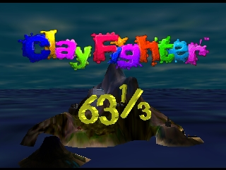 Clay Fighter 63 1/3 title screen for Nintendo 64
